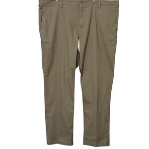 Duluth Trading Khaki Flex Ballroom Relaxed Fit Chino Pants Mens Big Tall 46 x 34